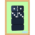 Double 6 plastic black domino pack in bamboo box